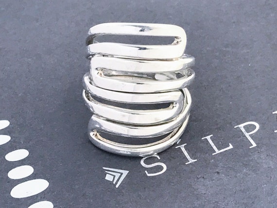 Silpada Modern Maze Sterling 925 Silver Ring Band… - image 3