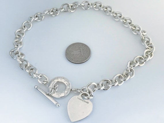 Authentic Tiffany & Co. Sterling Silver Heart Tag Toggle - Etsy Authentic Tiffany & Co. Sterling Silver Heart Tag Toggle - Etsy