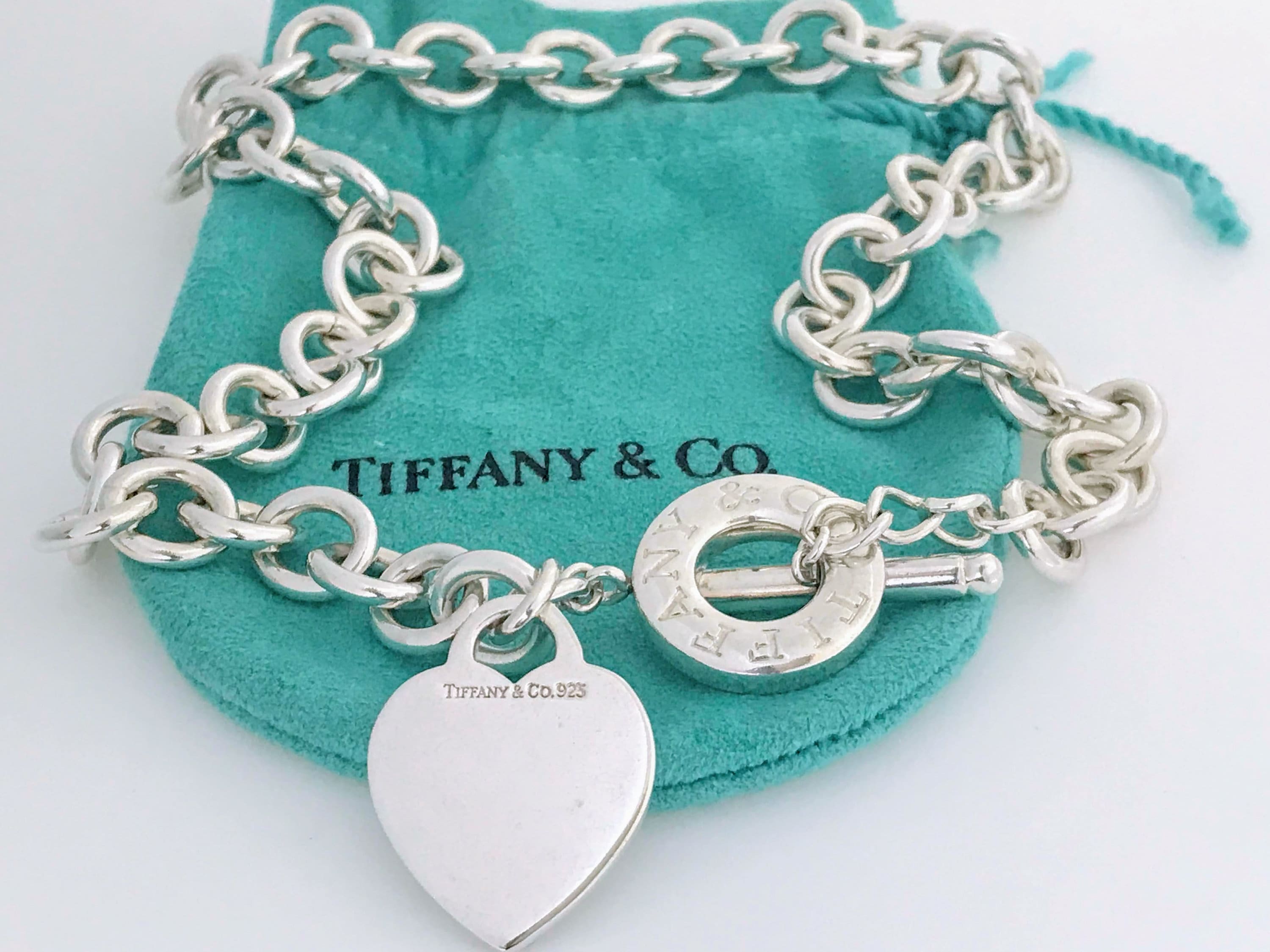 Authentic Tiffany & Co. Sterling Silver Heart Tag Toggle Choker