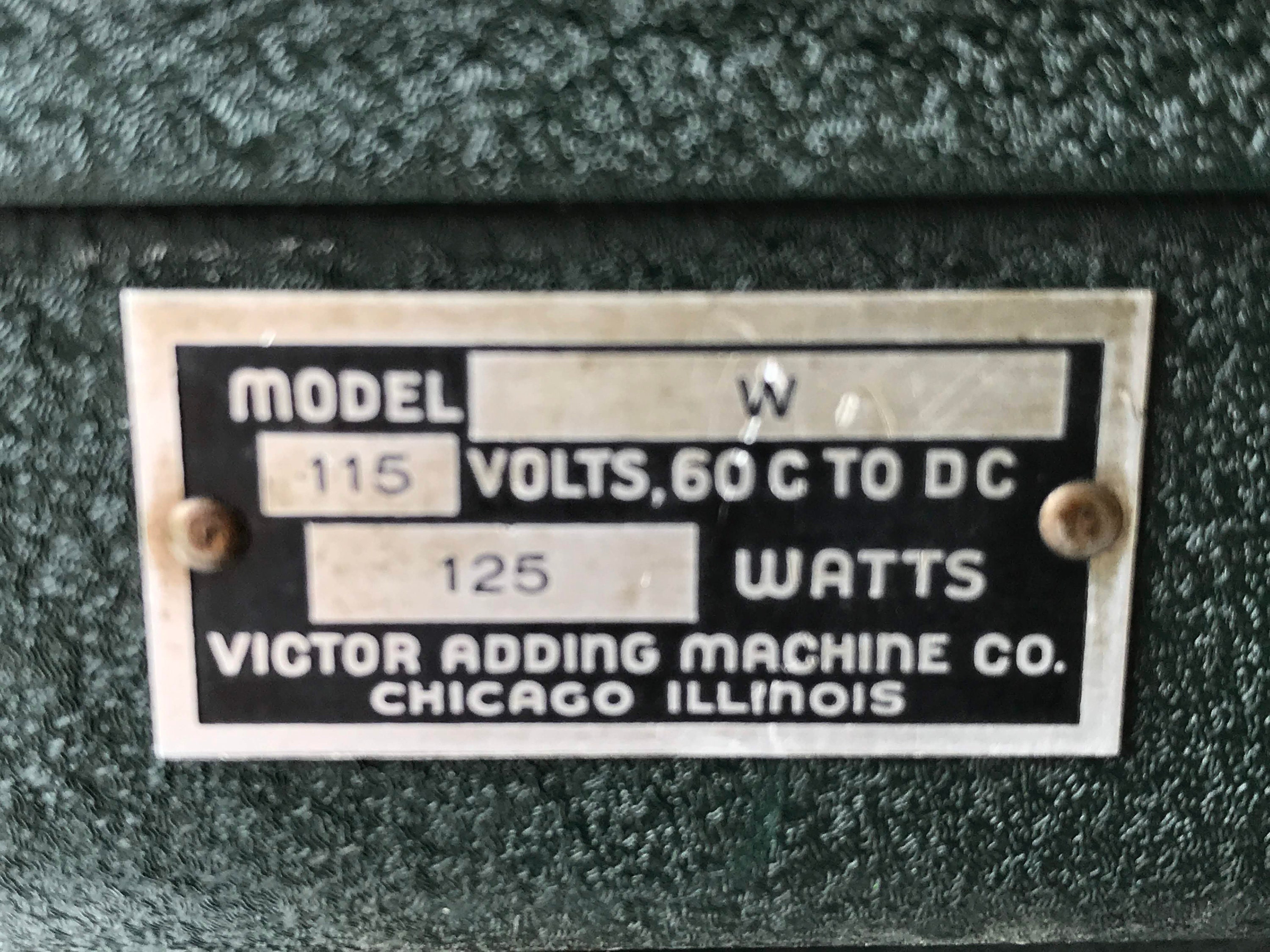 Vintage Victor Adding Machine Model W Patented 1919-1920 Good