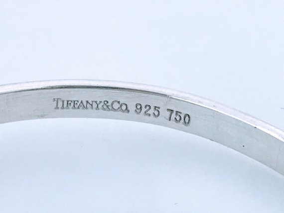 Tiffany & Co. Sterling Silver 18K Yellow Gold Hook and Eye Bangle Bracelet,  Tiffany Co 925 Silver 750 Love Knot Hook Loop Bangle Bracelet 