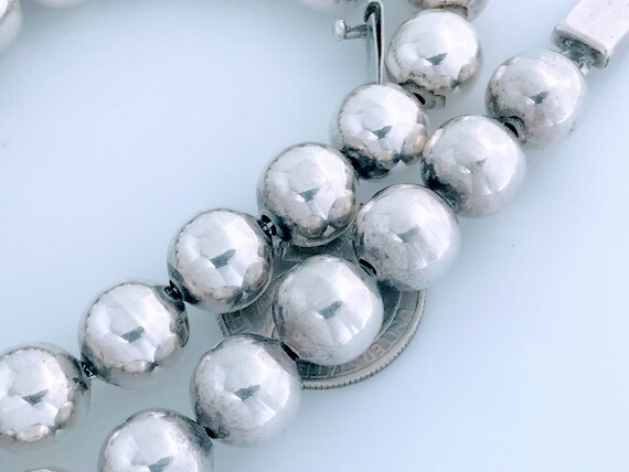 VTG Taxco Mexico Ball Bead Necklace 925 Sterling … - image 6