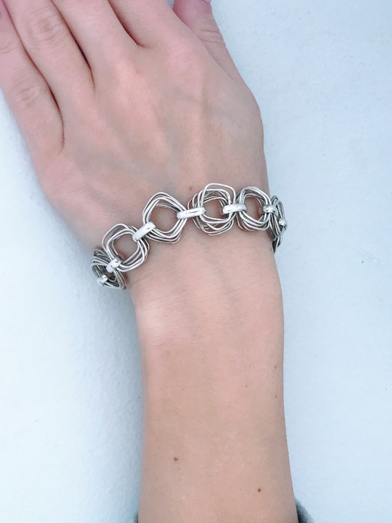 Silpada Multi Squared Link Toggle Bracelet 925 St… - image 5