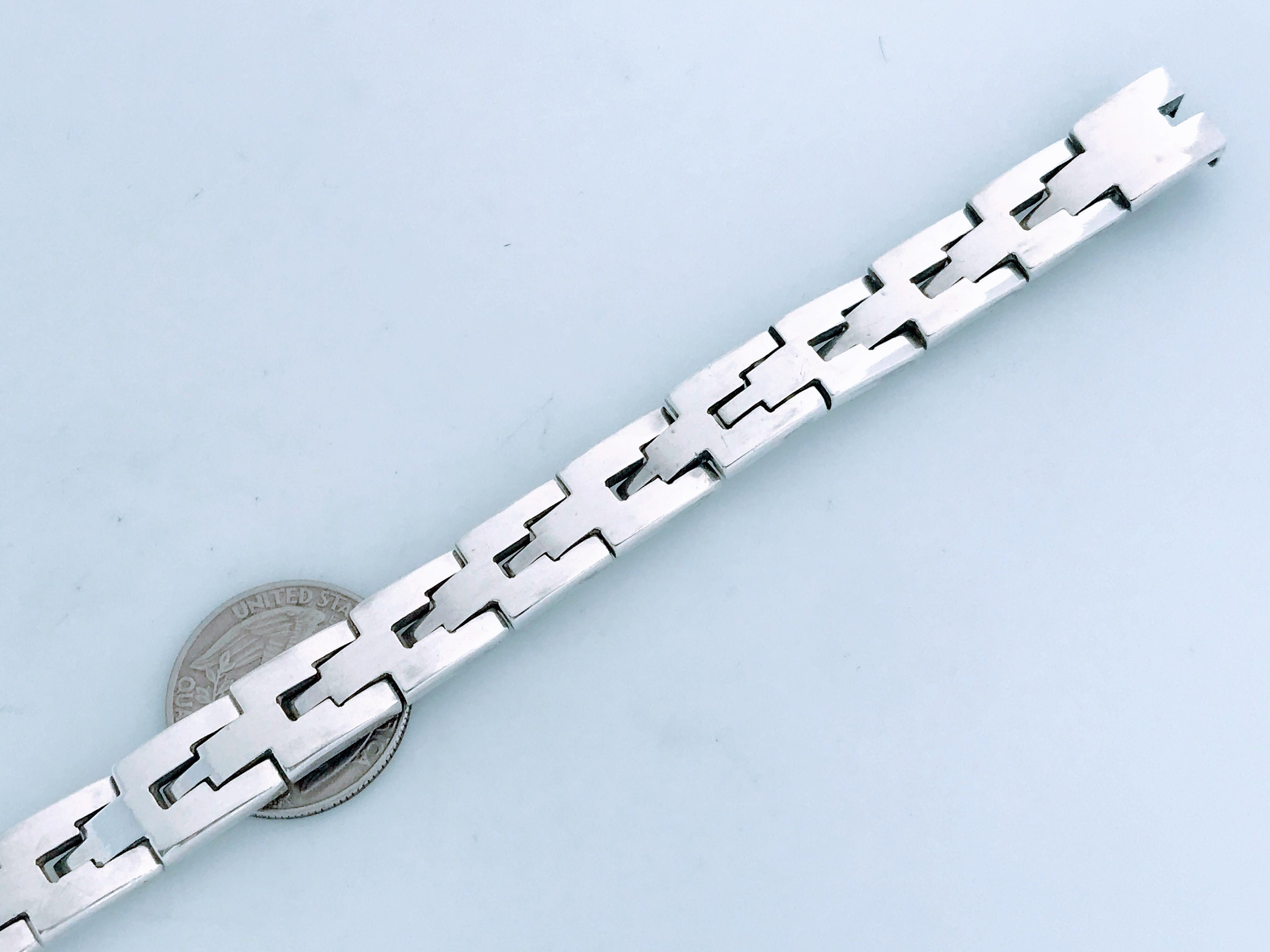 VTG Taxco Mexico Modernist Link Bracelet 925 Sterling Silver VTG Taxco Mexico Modernist Link Bracelet 925 Sterling Silver