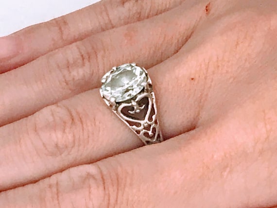 White CZ Ring/ Sterling Silver 16ct Oval Faceted White Cubic