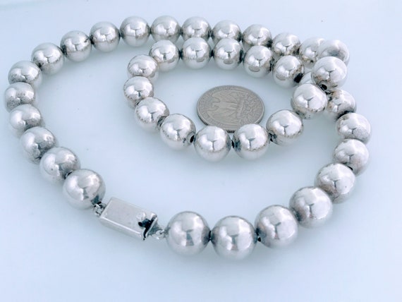 VTG Taxco Mexico Ball Bead Necklace 925 Sterling Silver VTG Taxco Mexico Ball Bead Necklace 925 Sterling Silver