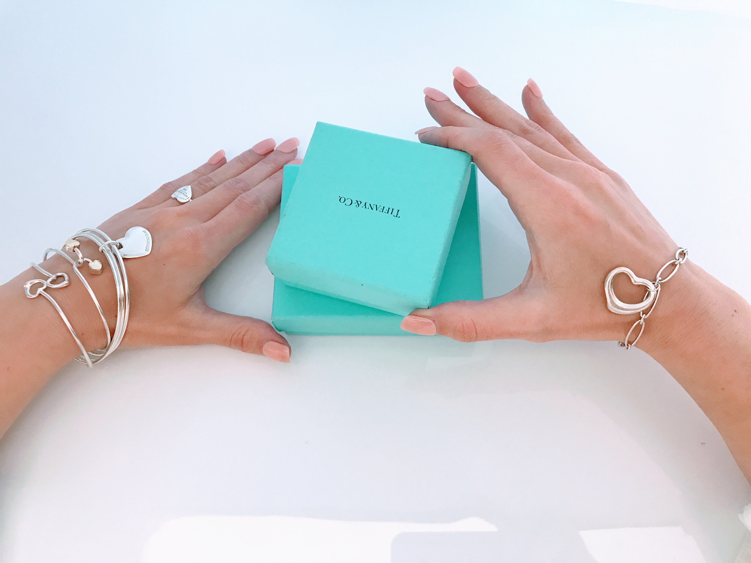 Authentic Tiffany & Co. Heart Tag Triple Bangle Bracelet 925