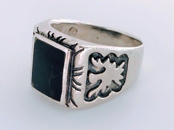 Vintage Native American Style Sterling Silver Ony… - image 6