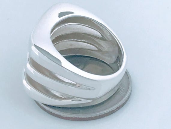 Modern Silpada Three Row Open Dome Square Band Ri… - image 7