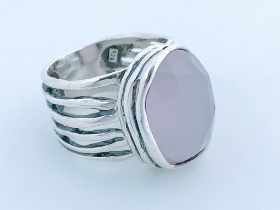 Retired Silpada Sterling Silver Pink Quartz Ring,… - image 3