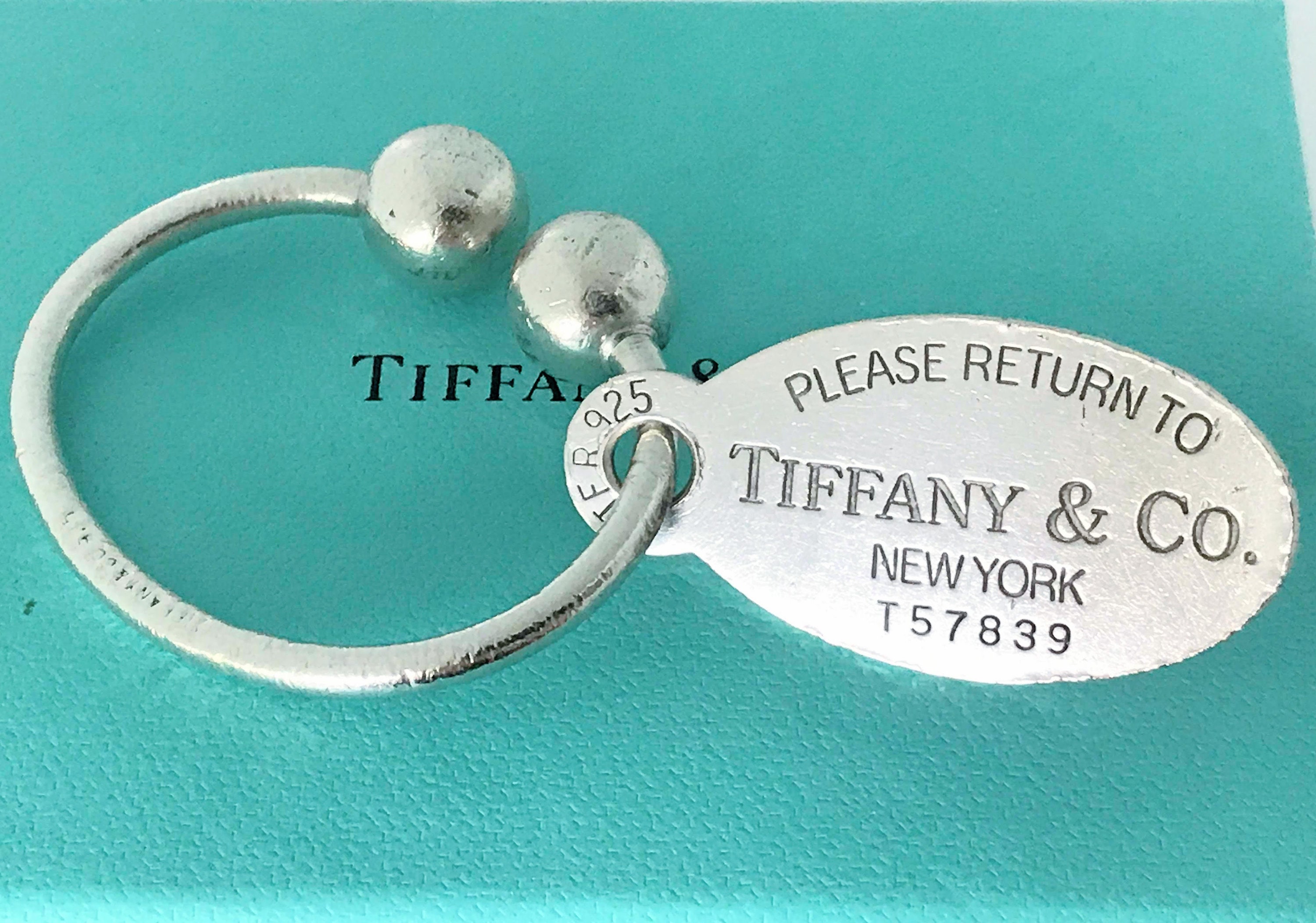 Tiffany & Co. Oval Tag Key Ring in Sterling Silver