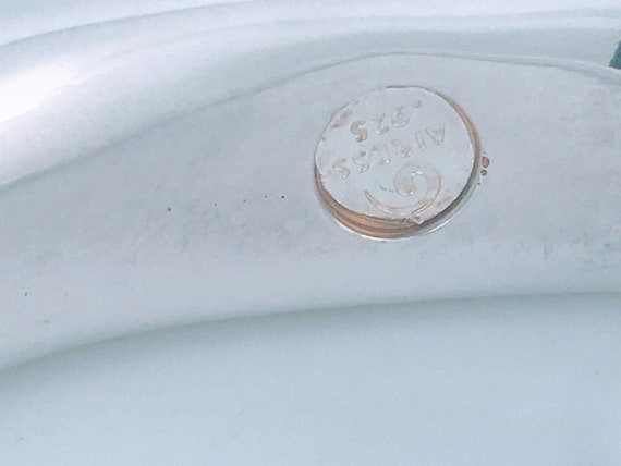 Retro Airess Round Asymmetrical Sterling Silver Bangle Bracelet