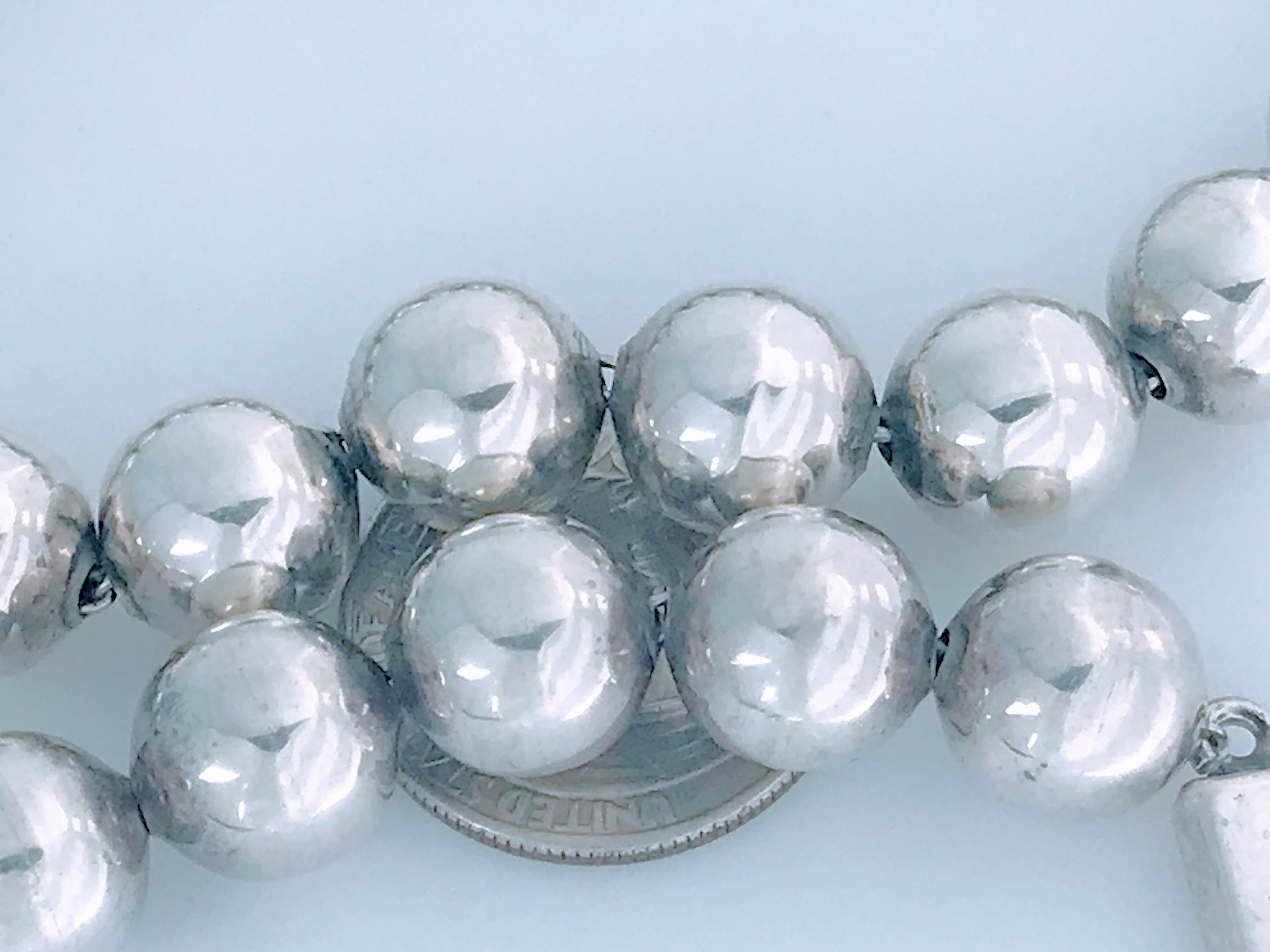 VTG Taxco Mexico Ball Bead Necklace 925 Sterling Silver VTG Taxco Mexico Ball Bead Necklace 925 Sterling Silver