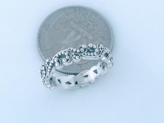 Lois Hill Sterling Silver Granular Stack Band Rin… - image 8