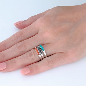 Carolyn Pollack Sterling Silver Stone Stack Stacking Rings Bands ...