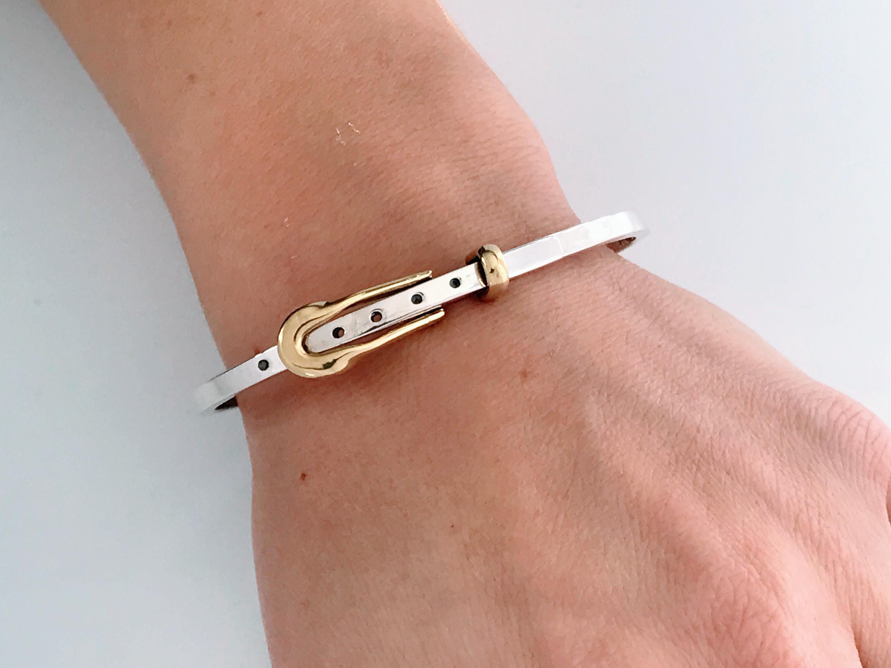 Vintage Sterling Silver Buckle Bracelet - Etsy