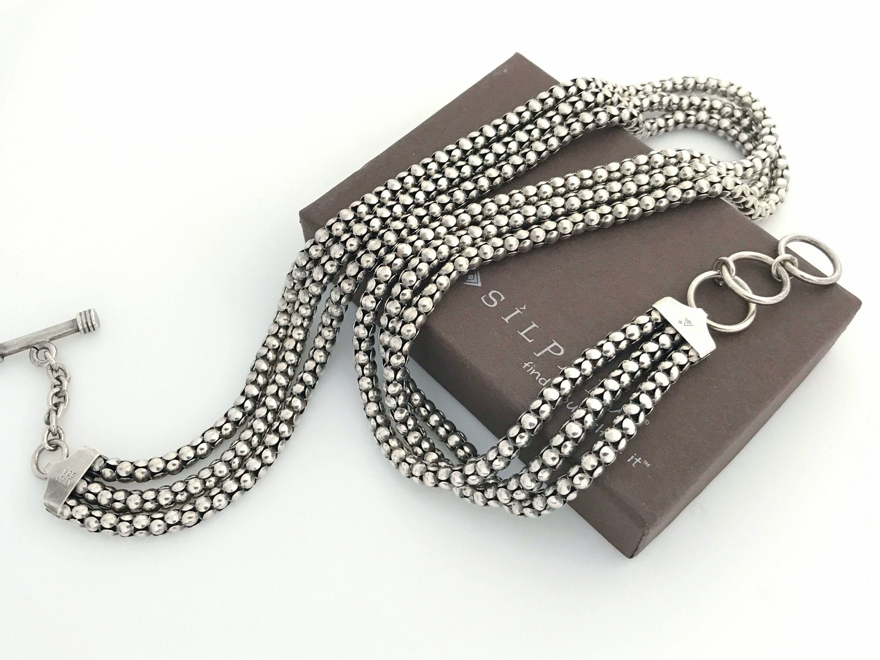 Silpada Popcorn Triple Strand Sterling 
