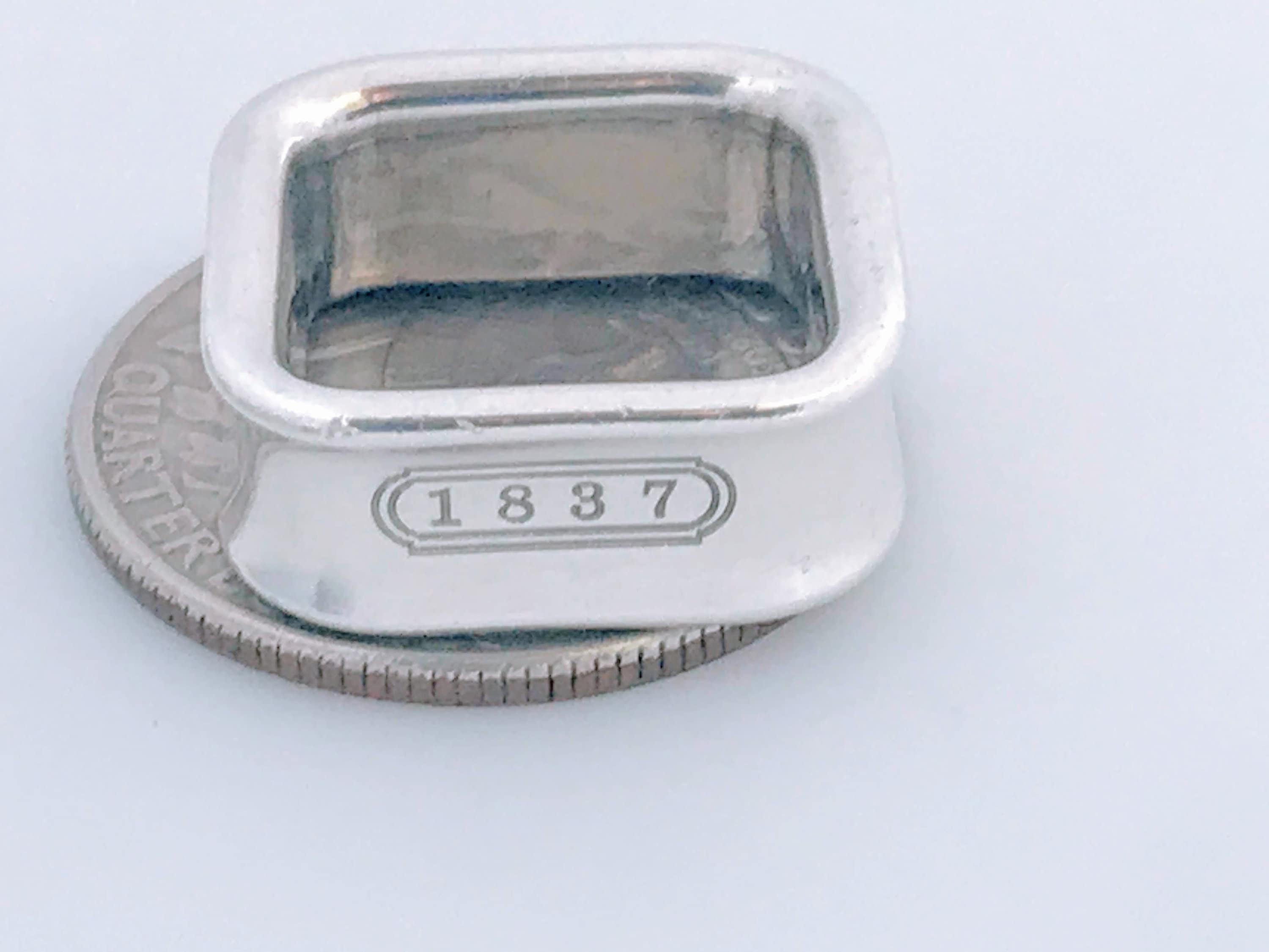 編*！様 Tiffany & Co. 1837 リング 925シルバー Authentic Tiffany & Co. Sterling Silver 1837 Cushion Square