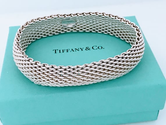 アクセサリー Tiffany&co. silver 925 bracelet Mexico Tiffany & Co. 925 Silver Metropolis Bar Link Wide Band 9