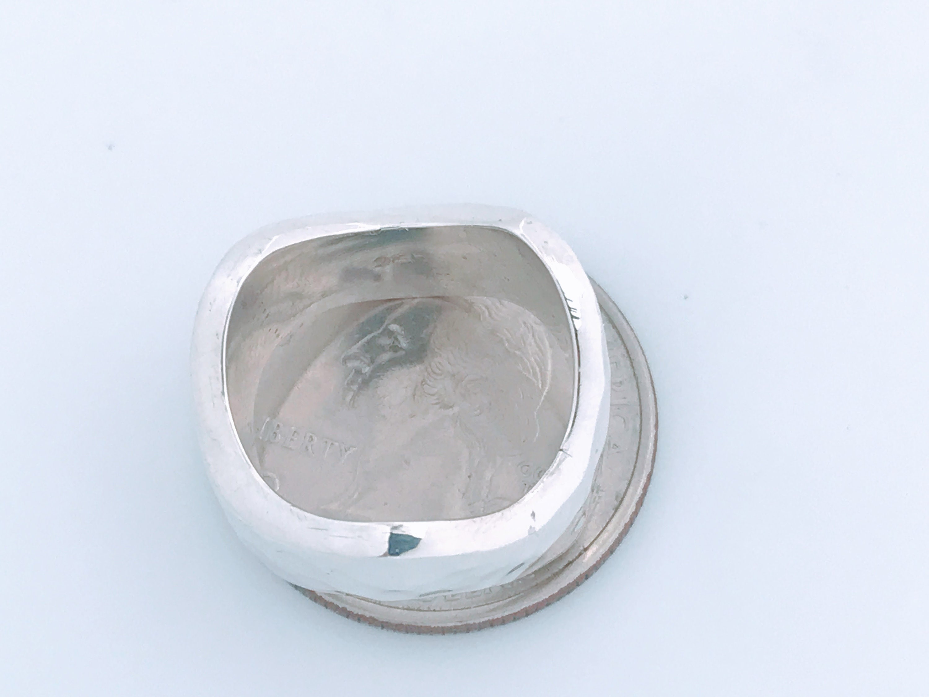 【INCHANT ME】Silver 925 Bold Wave Layered Ring Retro Bold Modern Sterling Silver Hammered Wave Band Ring