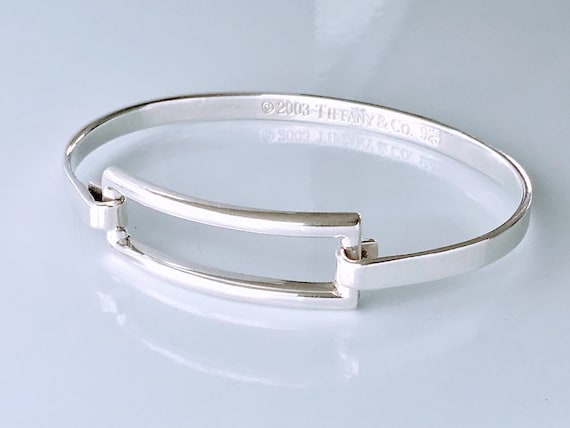 Tiffany & Co Sterling Silver Modern Open Rectangle Bangle Tiffany & Co Sterling Silver Modern Open Rectangle Bangle