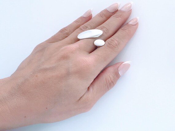 Artisan Modernist Solid Sterling Silver Abstract … - image 4