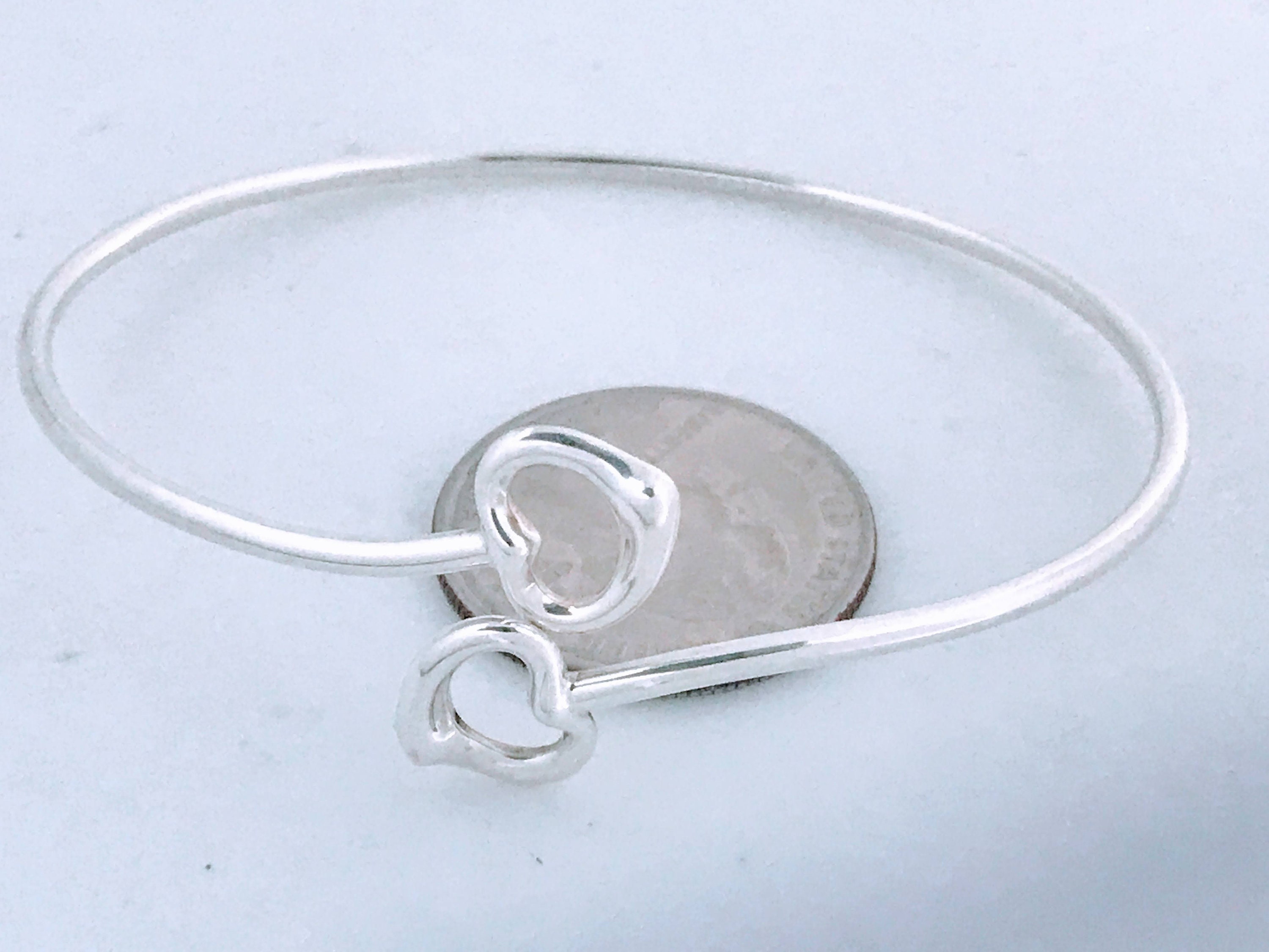【Tiffany&Co】☆人気バングル☆Tiffany Open Heart Bangle Tiffany & Co. Elsa Peretti 925 Sterling Silver Open Heart