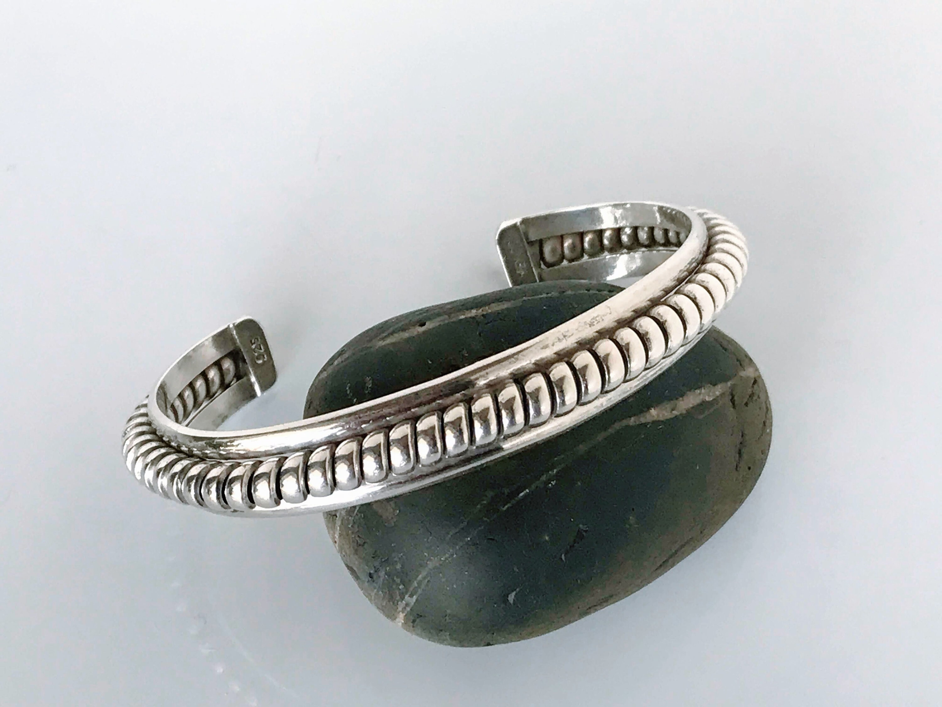 Vintage Mexico 925 Silver Coil Rope Twist Cuff Bracelet Retro - Etsy