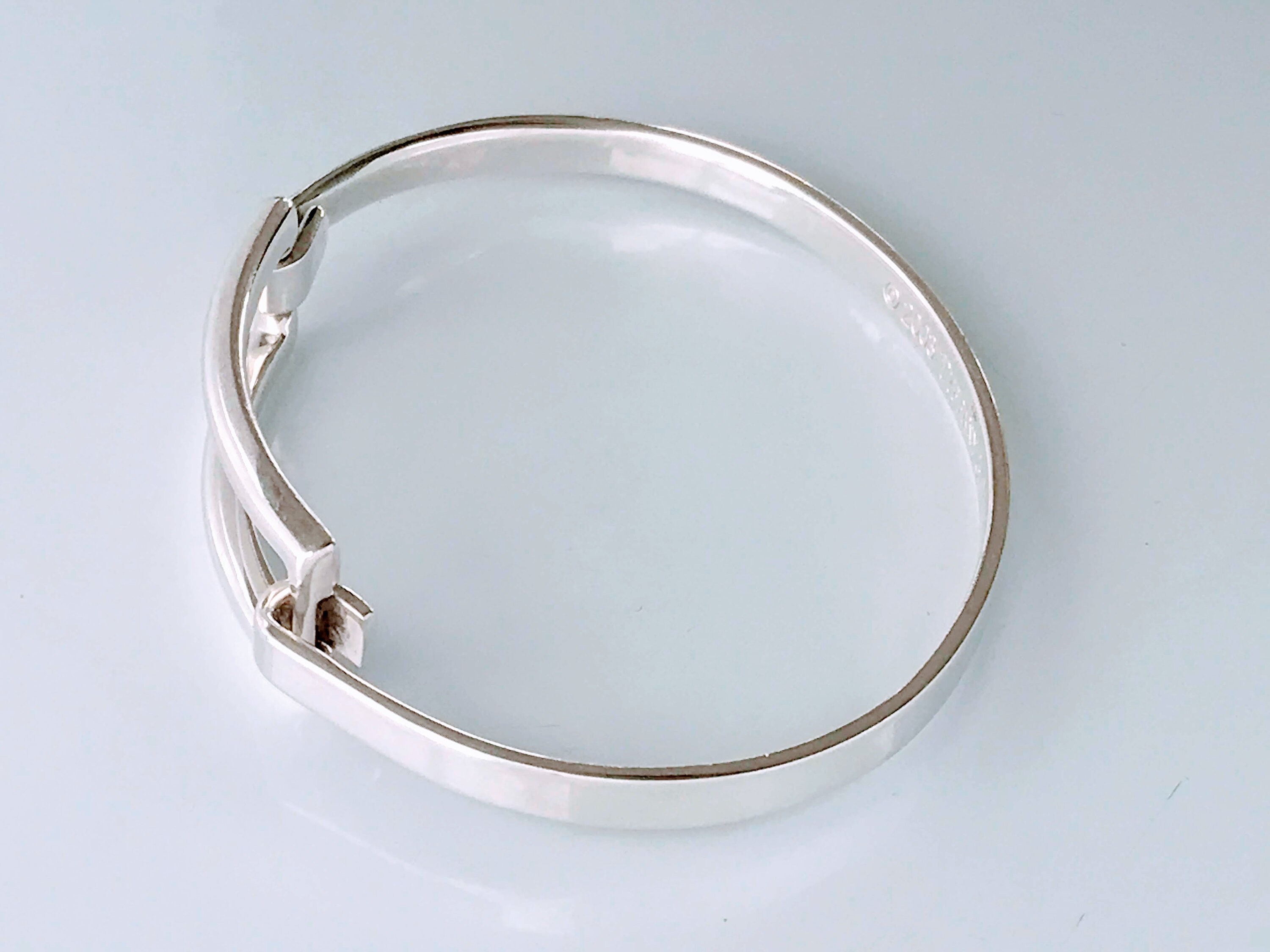 Tiffany & Co Sterling Silver Modern Open Rectangle Bangle Tiffany & Co Sterling Silver Modern Open Rectangle Bangle