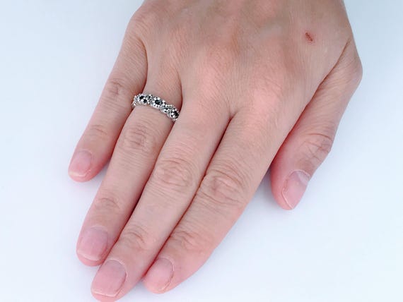 Lois Hill Sterling Silver Granular Stack Band Rin… - image 2