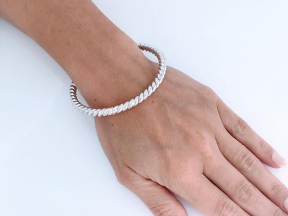 Retro Mexico Solid 925 Sterling Silver Twisted Ca… - image 2