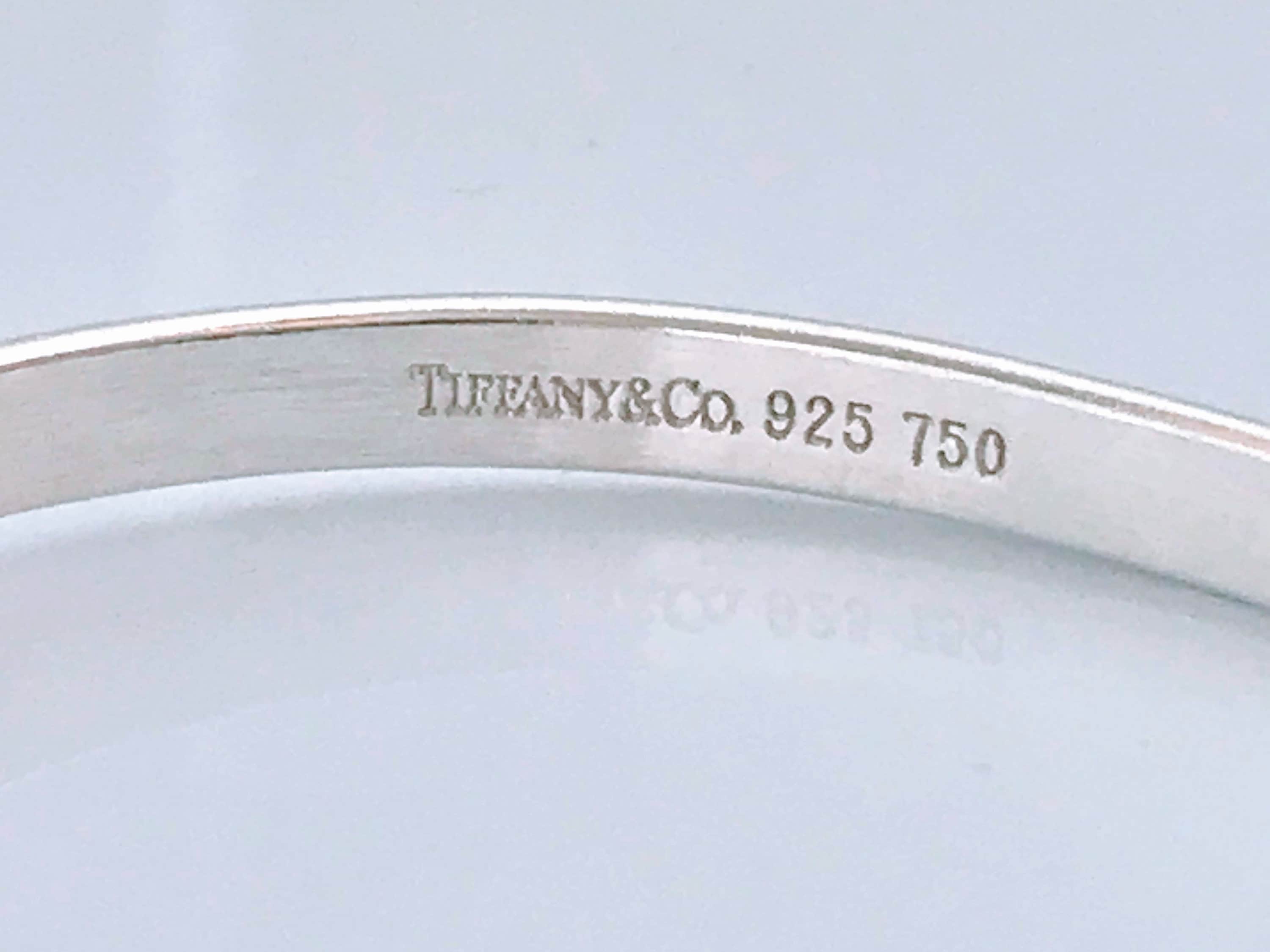 Tiffany & Co. Sterling Silver 18K Gold Hook Eye Bangle Bracelet
