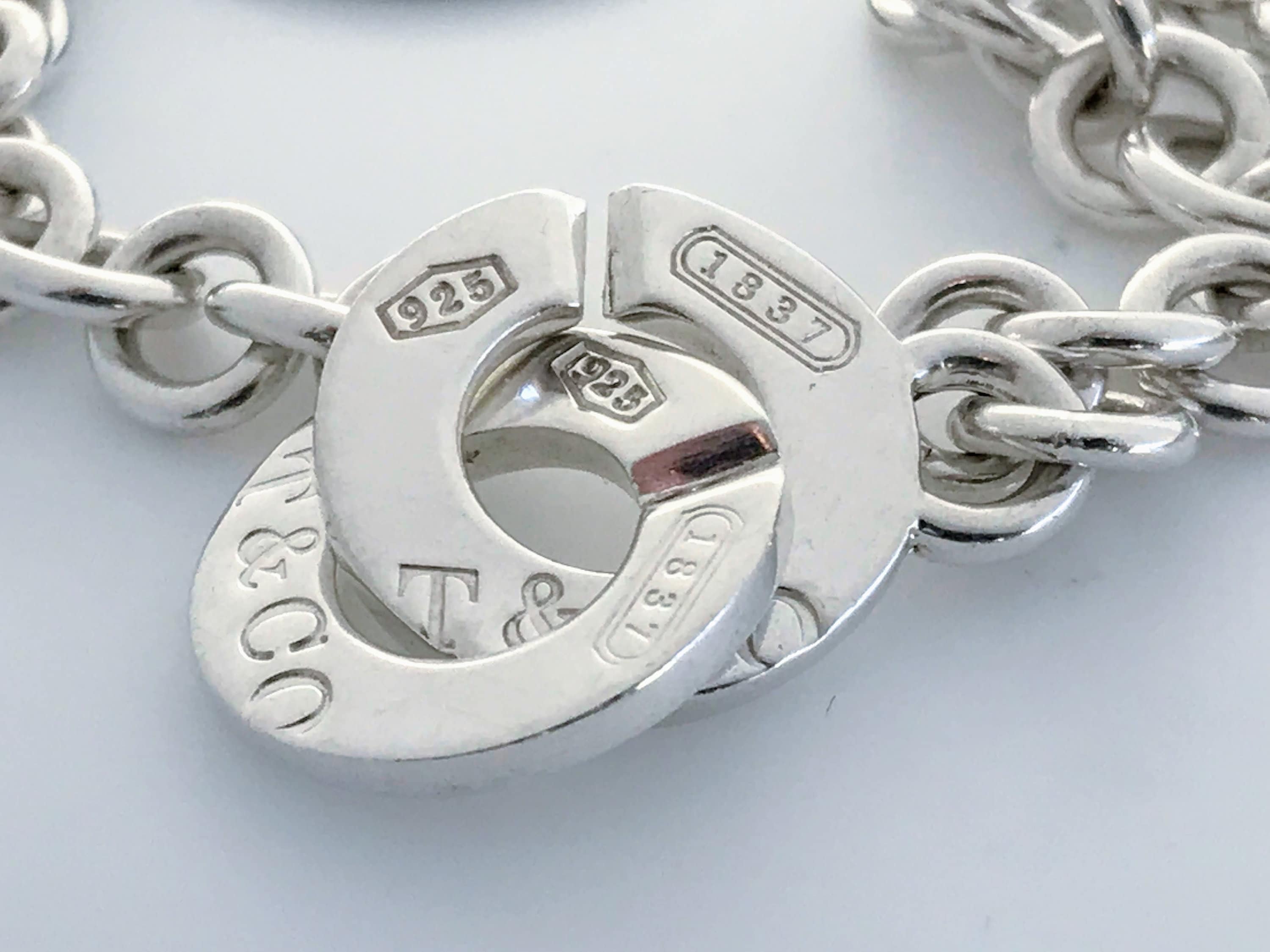 Authentic Tiffany & Co Sterling Silver 1837 Circle Clasp Necklace