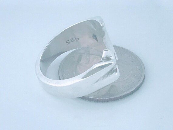 Chunky Vintage Solid Sterling Silver Crescent Moo… - image 8