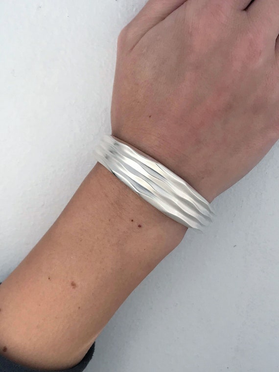 Zina Beverly Hills Sterling Silver Tapered Desert Wave Cuff