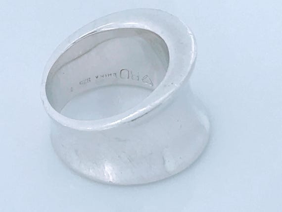 Modern Sculptural Offset Concave Ring Sterling Si… - image 8