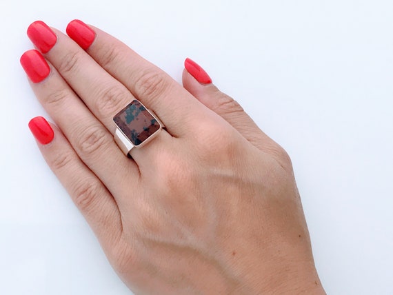 Vintage Mexico Modern Large Rectangle Mahogany Ob… - image 6