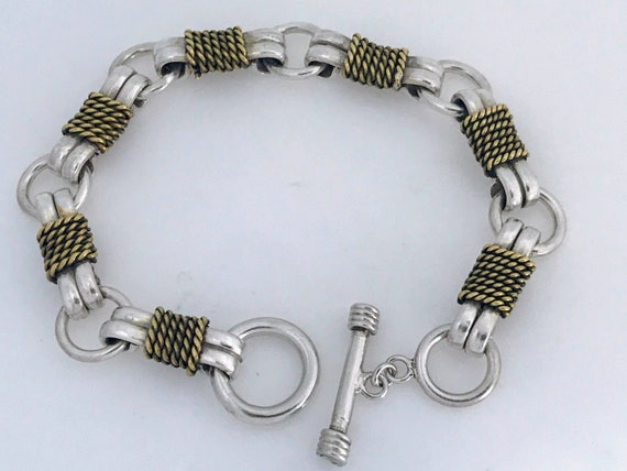 Retro Modernist Sterling Silver Brass Rope Knot T… - image 7