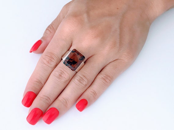 Vintage Mexico Modern Large Rectangle Mahogany Ob… - image 2