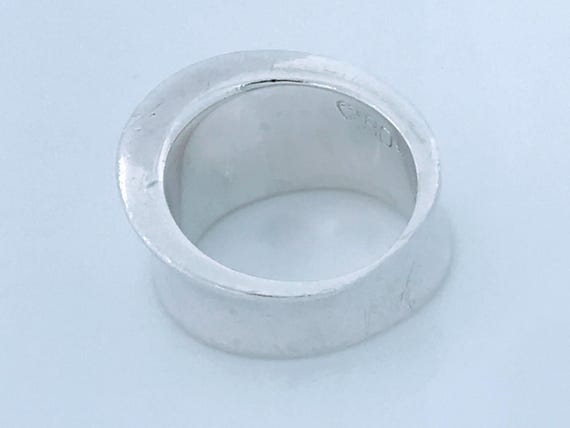 Modern Sculptural Offset Concave Ring Sterling Si… - image 10