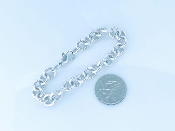 Vintage Solid Sterling Silver Thick Cable Rolo Ch… - image 9