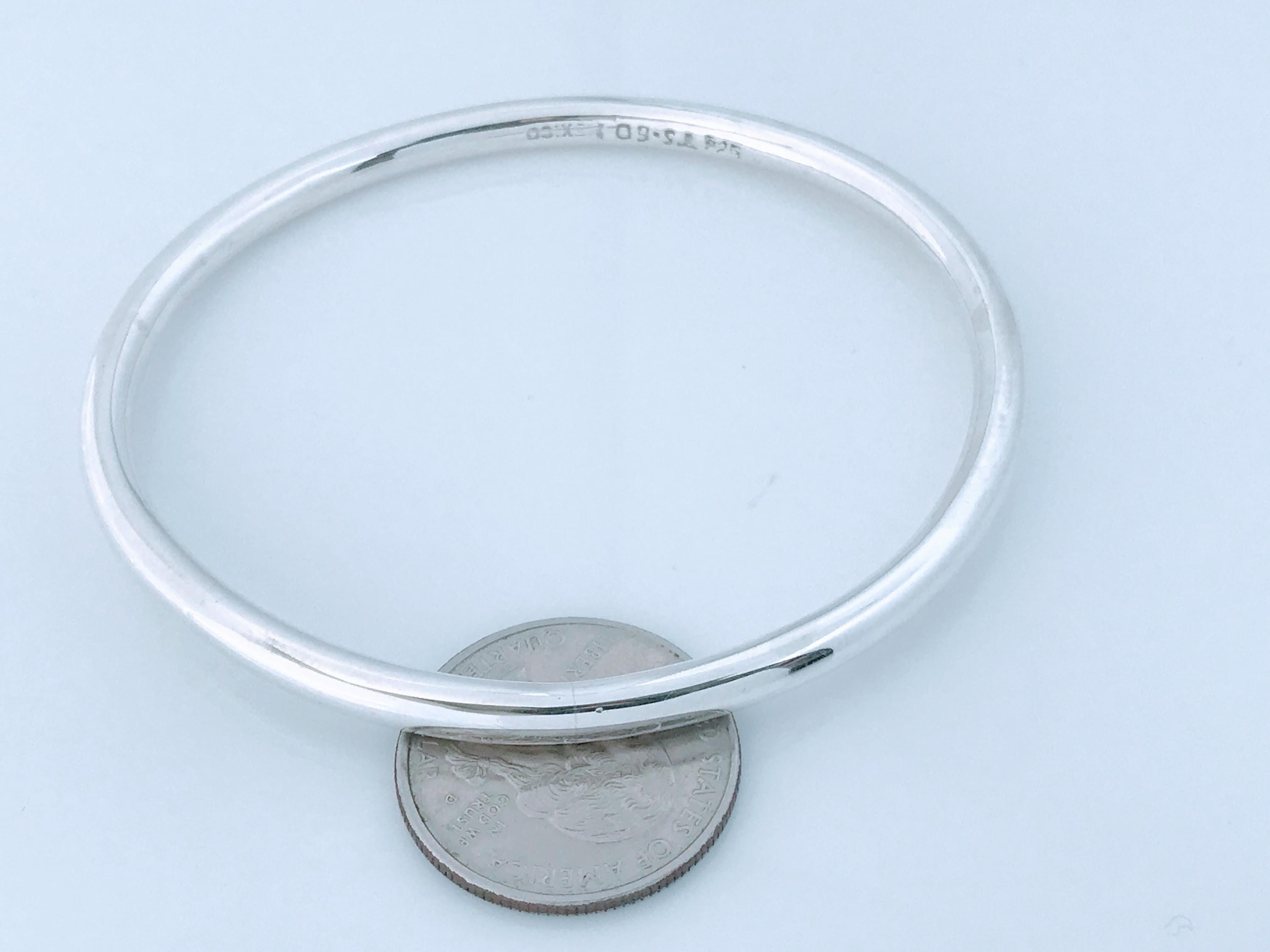 Vintage Taxco Mexico Polished Sterling Silver Bangle Bracelet