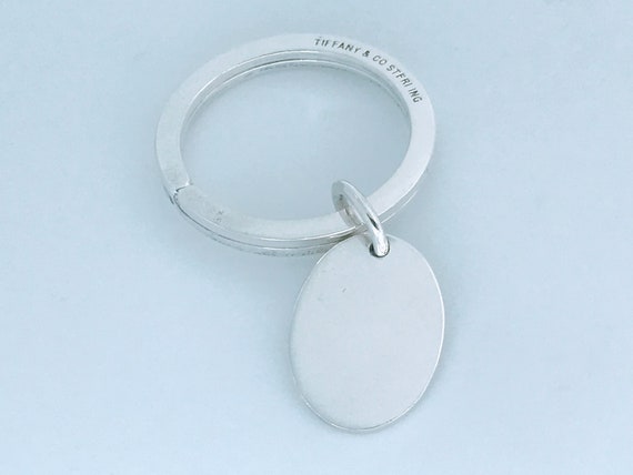 Authentic Tiffany & Co. Sterling Silver Round Key Ring Oval