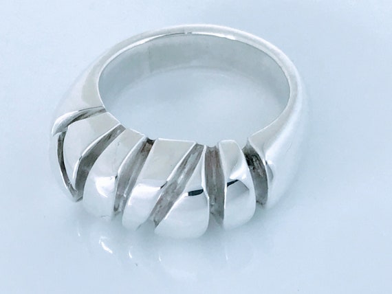 VTG Hand Formed Solid Sterling Silver Modern Band… - image 2