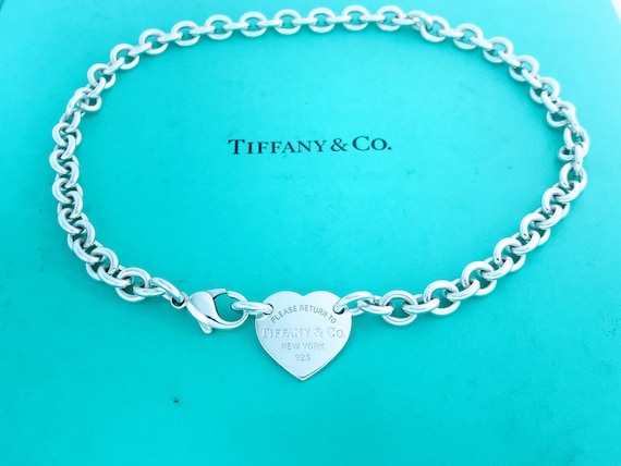 Authentic Please Return to Tiffany Co. Sterling Silver Heart Tag