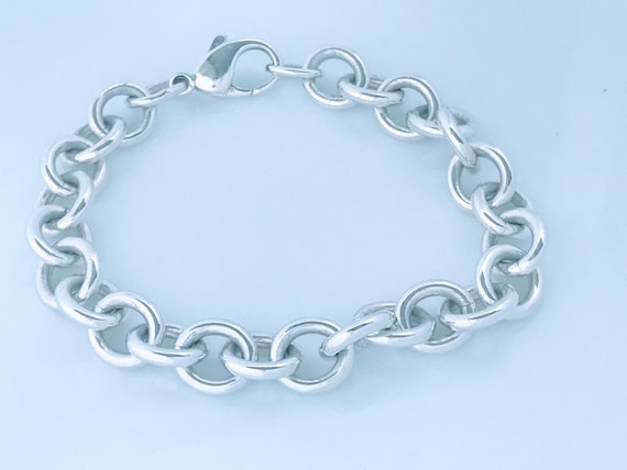 Vintage Solid Sterling Silver Thick Cable Rolo Ch… - image 1