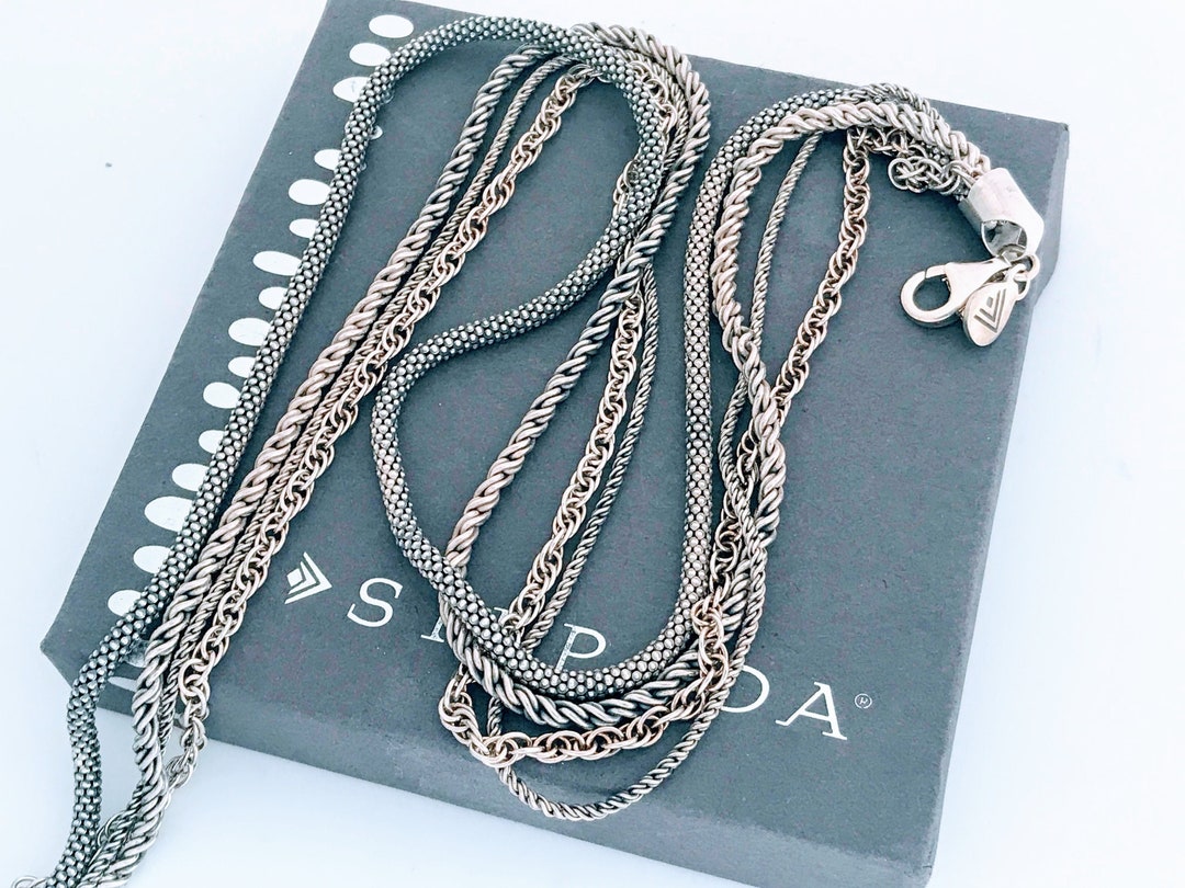 Silpada Sterling Silver Multi Strand Chain Necklace Retired - Etsy