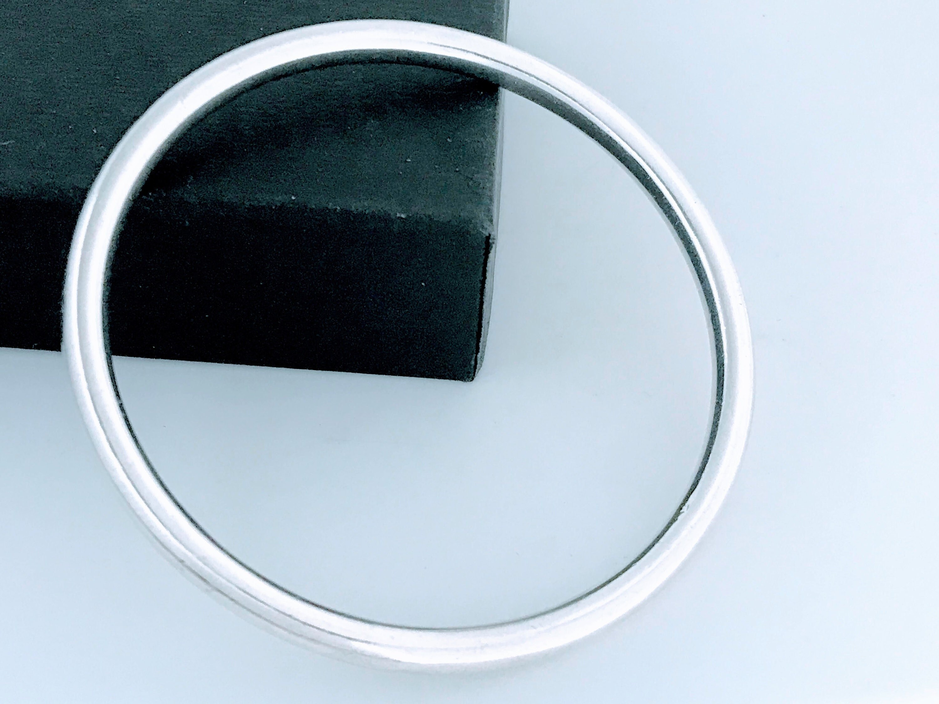 Smooth 925 Sterling Silver Bangle Bracelet Retro Stacking - Etsy