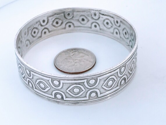 Artisan Made Sterling Silver Modernist Bangle Bra… - image 8