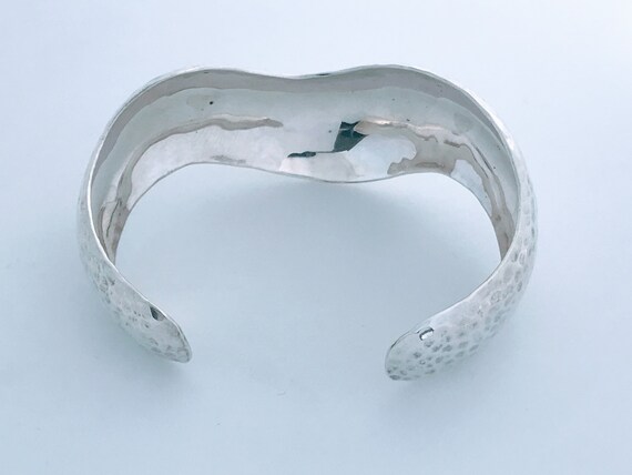 メキシカンジュエリー Hammered Cuff Bracelet Taxco Mexico Hammered Sterling Silver Cuff Bracelet, MCM Janna
